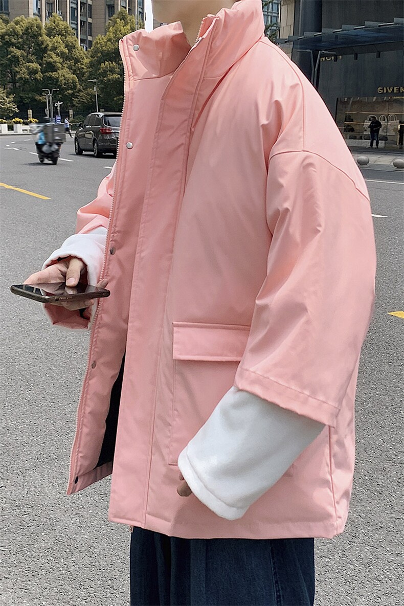 2023冬装男士纯色棉衣假两件袖子拼接棉服外套潮A071-Y271-P120，男装棉衣，电商A071