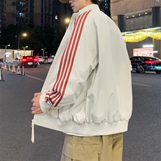 立领开衫夹克男2026新款拉链卫衣条纹运动休闲外套JK02567-P75，男装夹克，星座308B-2