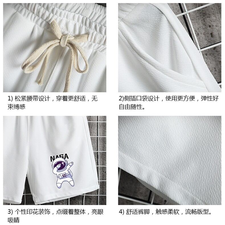 MK37225-P15冰丝短裤男士大码宽松休闲五分裤男运动中裤网格,男装休闲裤,电商A040A
