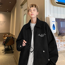港风刺绣宽松麂皮翻领夹克秋冬外套JK002-P75，男装夹克，电商A132（原电商B245）