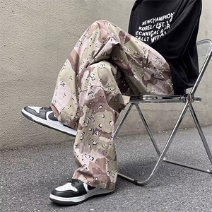 美式街头沙漠迷彩工装裤男同款做旧水洗伞兵裤宽松直筒休闲 K7140图片