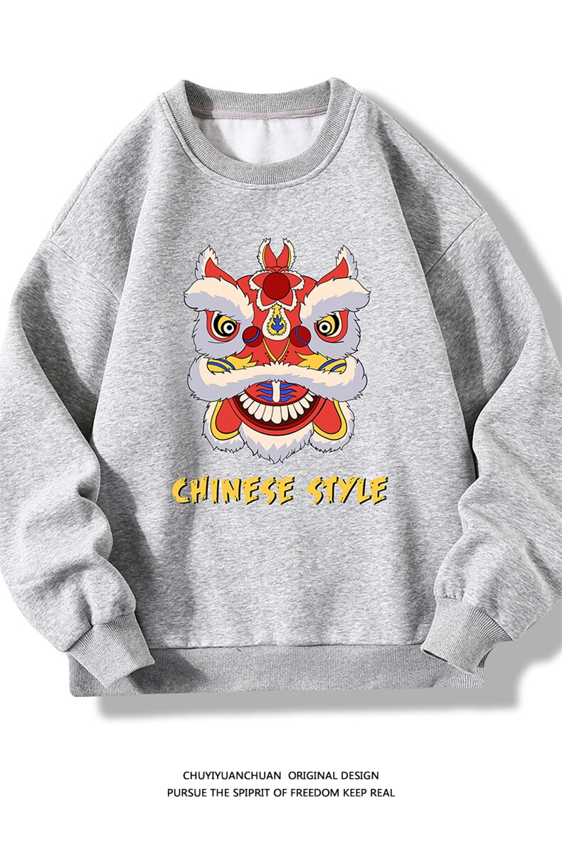S6185-P28加绒款-P33秋季圆领卫衣男大码韩版宽松长袖卫衣白底,男装卫衣,电商A040A