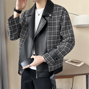 店主风~2025秋季小香风拼接机车服夹克外套 K530/P125图片