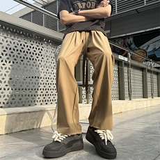 冰丝速干夏季薄款阔腿直筒裤宽松运动裤男款潮牌休闲长裤K05/P45，女装休闲裤，电商B381-2
