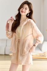 天丝防晒衣女2025新款夏季轻薄减龄穿搭一整套休闲短裤套装两件套，女装套装/套裙，希欧阁