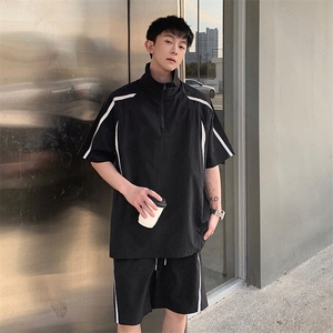 新款休闲短袖短裤套装图片