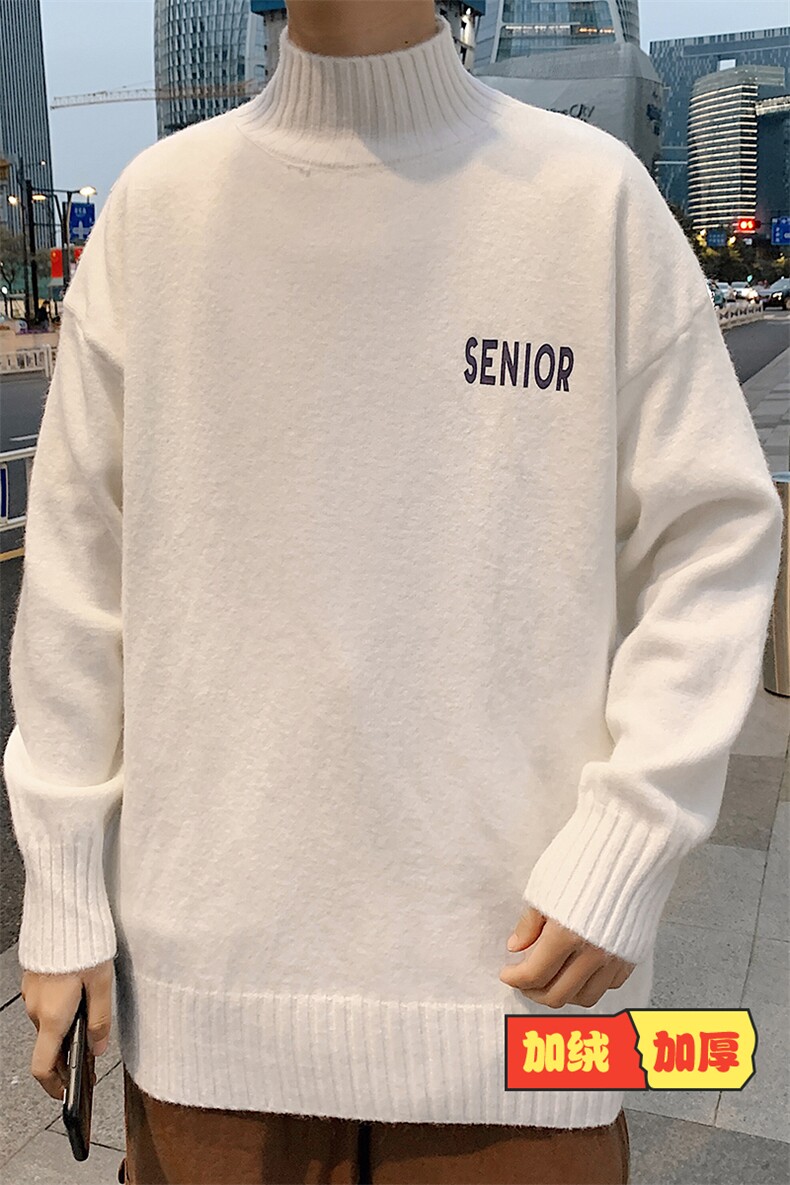 M18120-P45半高领毛衣男士大码针织衫男毛线衣男线衫,男装针织衫/毛衣,电商A040