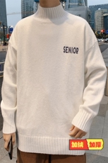 M18120-P45半高领毛衣男士大码针织衫男毛线衣男线衫，男装针织衫/毛衣，电商A040