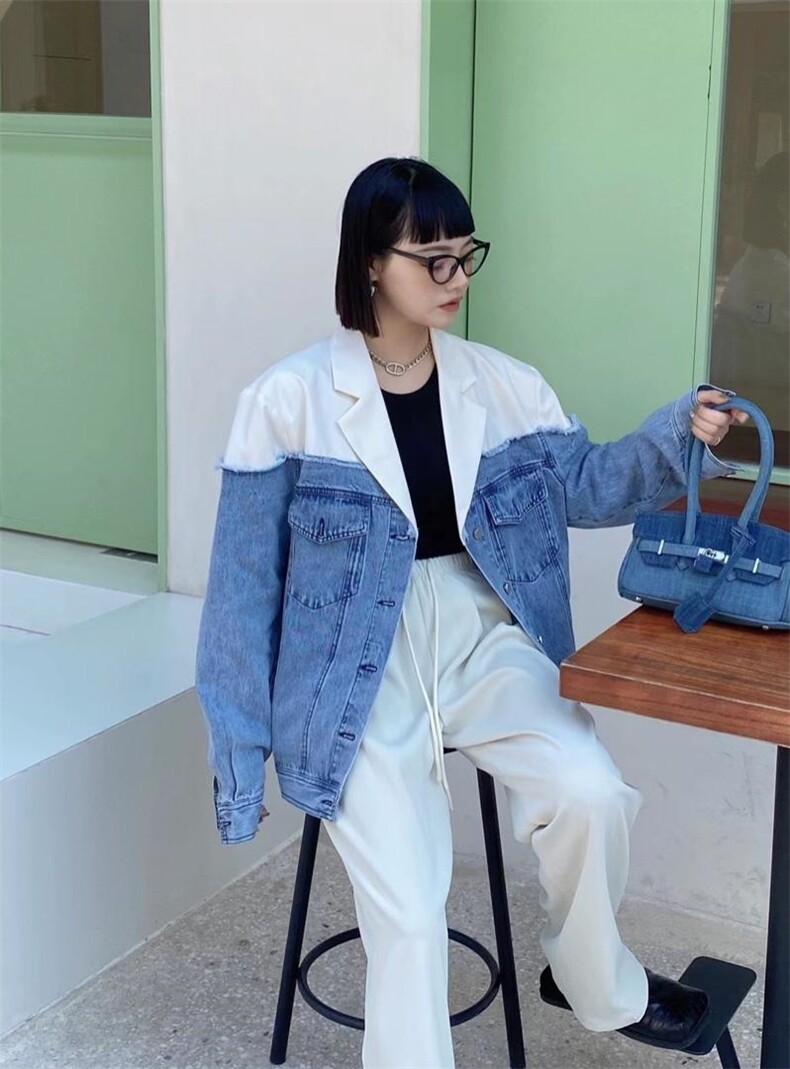 2022秋拼接西装，女装西装，雪儿诱惑