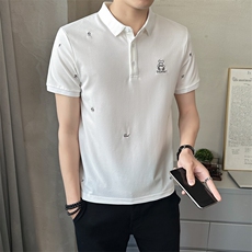 2025新款夏季翻领polo衫短袖t恤透气打底衫男C317-1829-P55，男装T恤，电商C317