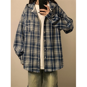 春秋季连帽衬衫新款宽松休闲男女同款衬衣XZ102B-1-CS2591P45图片