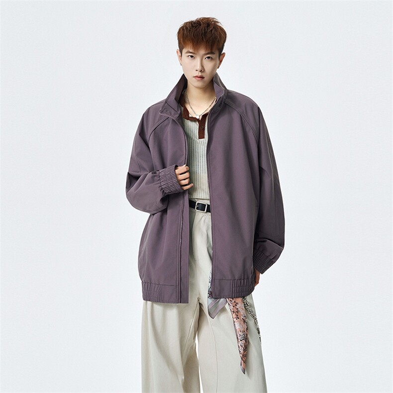 2026春季新款宽松立领夹克男纯色上衣外套DSA157B-JK7922-特P49,男装夹克,电商A157B