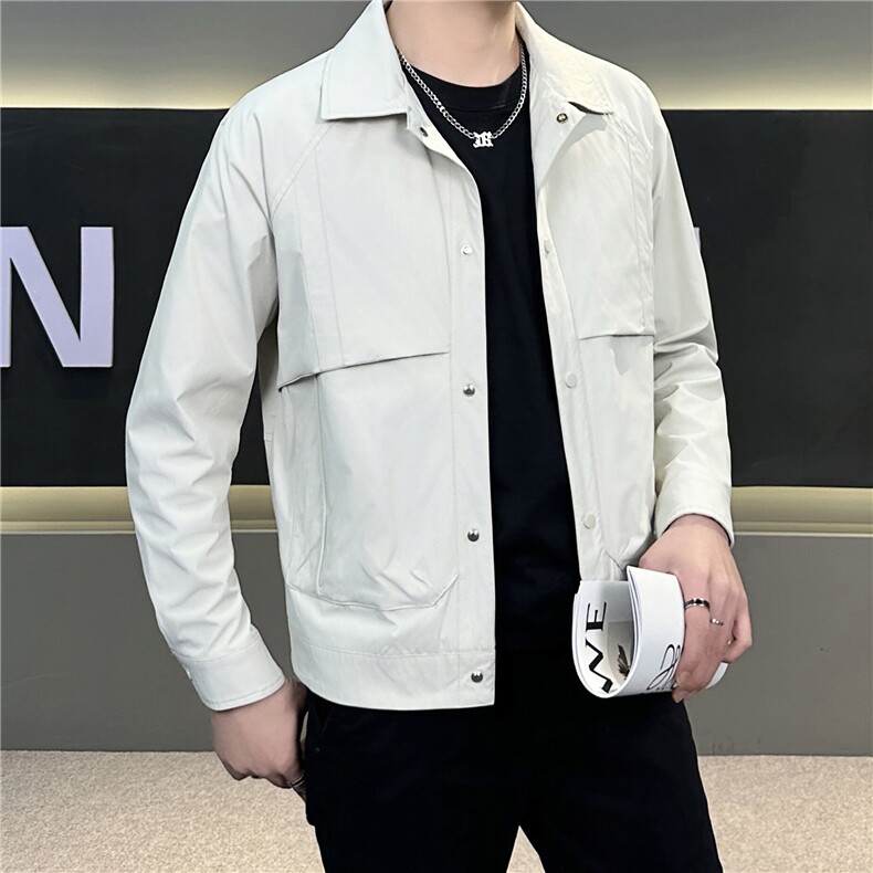 春季男士夹克上衣翻领外套军绿色轻熟风JK8511-P85,男装夹克,星座1012-1