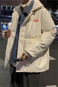 2021秋冬港风服假两件牛仔拼接衣韩版袄男潮 现货 W133-P95图片
