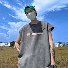 量大优供视频得物直播品230克夏季麂皮绒背心无袖T恤BJ332，男装背心/马甲，电商A486