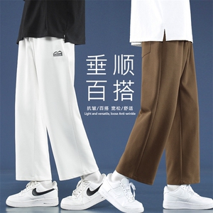 休闲卫裤男春秋季宽松灰色直筒九分裤子ins潮流WK12-1特批25图片