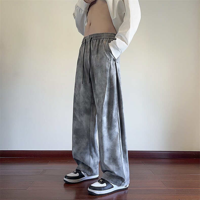 ！ 815A-MK98562-P45特 美式脏脏布折痕休闲裤直筒运动裤男潮图片