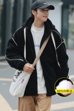 冬装学生加厚羊羔绒连帽外套潮纯色羽绒服男女8153-P195控价268，男装羽绒服，电商A441-1