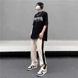 休闲长裤男款夏季薄款直筒微喇裤子美式vibe潮牌运动裤K0494-P40图片