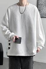 圆领卫衣男士假两件潮上衣春秋新款男字母印花套头衫潮男W345-P45，男装卫衣，星座505-3