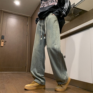 秋冬高街潮牌水洗牛仔裤2024新款美式复古直筒休闲裤男 K7598-P40图片