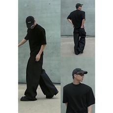 纯色自带垫肩短袖小领口纯棉光板T恤t恤衫1213-T2430-特P23网图，男装T恤，星座1213