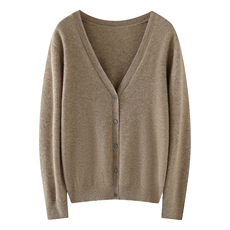 优雅气质V领女士羊绒开衫30%羊绒柔软舒适百搭显瘦长袖针织衫，女装羊绒衫，绒源之鑫