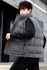 短款立领羽绒马夹男日系潮流面包服保暖外套马甲背心M10-P115，男装背心/马甲，电商A239