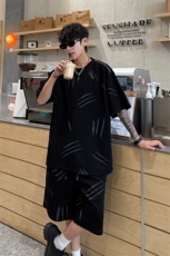 高品质猫爪布美式机车拉链套装夏季新款设计短袖短裤套装特P70，男装牛仔裤，电商B319