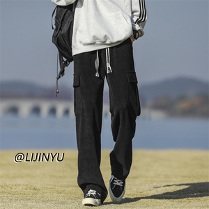 潮流时尚重磅条绒休闲裤垂顺直筒宽松拖地工装裤    X1860-特批60图片