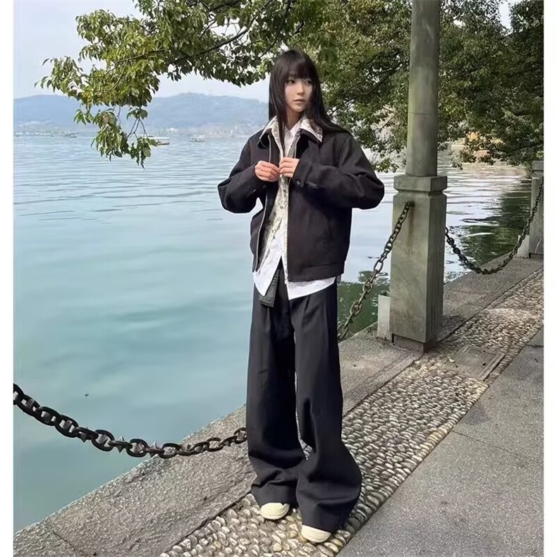 韩系时尚假两件夹克男士翻领休闲外套造型师高级感WLAK144-P75,男装夹克,星座1008