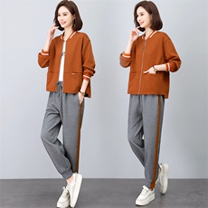 三年不下架(新款)2024年春秋时尚两件套装女棒球服卫衣运动套装女，女装套装/套裙，璐依舞