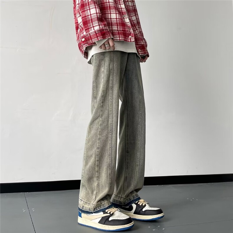 美式高街牛仔裤男韩版潮流帅2023冬季新款ins直筒长裤RK1207-P48,男装牛仔裤,星座412-3