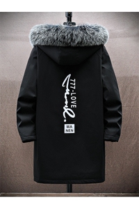 主推款 男士派克服 中长款冬季加绒加厚风衣连帽外套JR917-P90图片