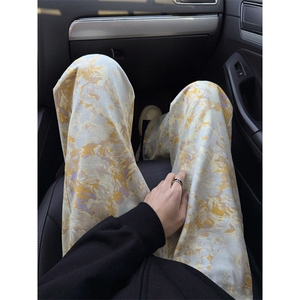 B221 美式ins高街暗黑宽松直筒印花牛仔裤LK25439-特P45控78图片