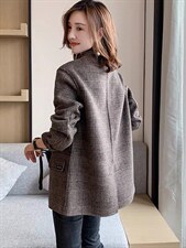 2021秋冬新款时尚简约西装口贴标休闲简约百搭百分百羊毛双面，女装西装，L·H·X