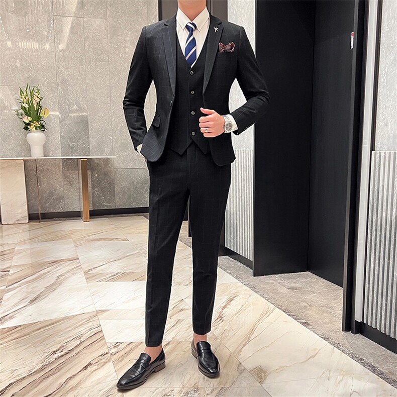 2025新款男士西服三件套商务休闲西装2216-P220,男装西服,星座311B