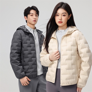新款90绒子轻薄情侣装羽绒服秋冬男女款连帽轻薄羽绒服外套图片