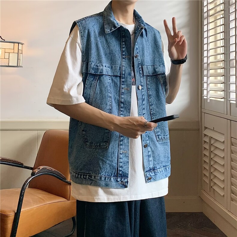 牛仔马甲外套男夏新款港风ins痞子帅气上衣潮MJ3331-P48,男装背心/马甲,星座1109-3