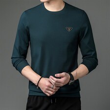 2023新款长袖商务休闲套头上衣男士秋季中年印花圆领时尚百搭卫衣，男装卫衣，电商B212（原钱塘6029）