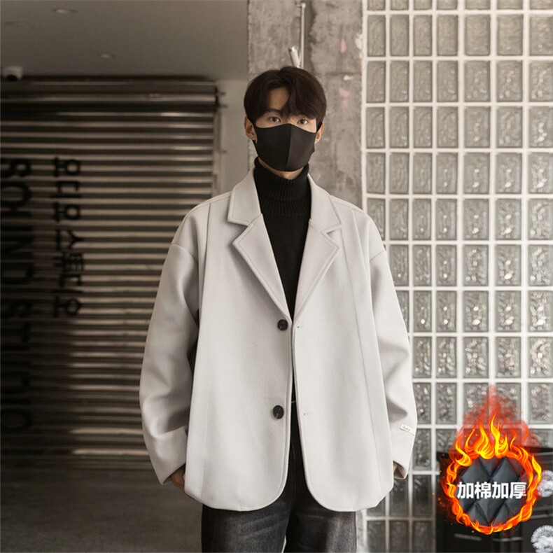 加棉加厚西装短款毛呢大衣风衣504-F21-P75控118(加棉P85控128)，男装风衣，星座504