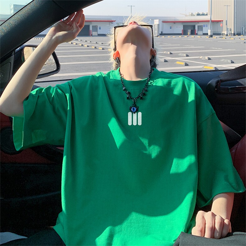 抖音直播得物短袖T重磅260克TB5107批28纯棉220克T5107P22控38，男装T恤，电商C408(原B339-1)