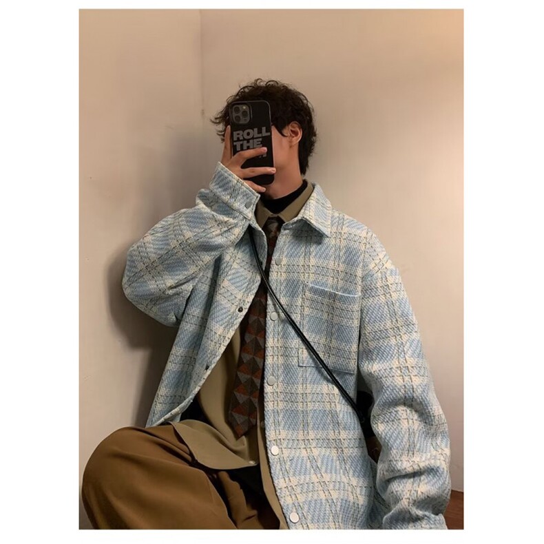 小香风外套男春秋潮牌长袖衬衫高级感痞帅炸街夹克XXF016-P60,男装夹克,星座1109-3