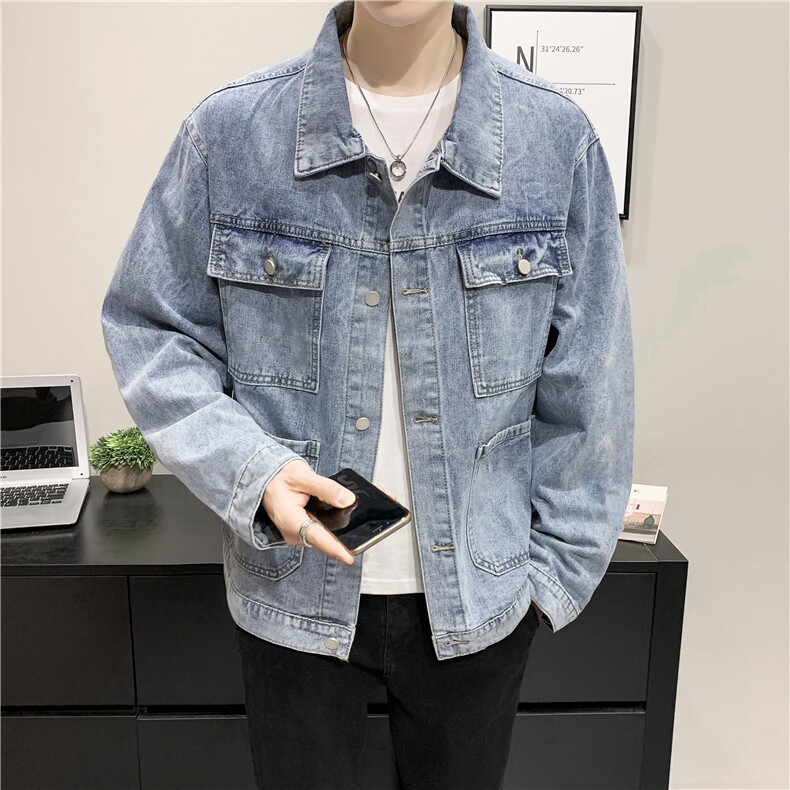 jk829-p70M-5XL砖墙ins牛仔夹克拉链破洞大码男日系CITYBOY,男装夹克,星座103A