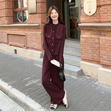 灰色小香风三件套女2025春新款名媛轻奢烫钻马甲打底衫气质阔腿裤，女装套装/套裙，2C272