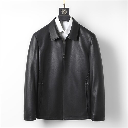 K-Z22137翻领绵羊皮修身皮夹克男士外套皮衣秋冬P700，男装皮衣，电商B360