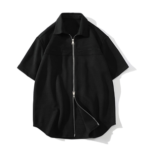 7XL-M 平铺短袖衬衫男2023夏季新款oversize胖子开衫加肥加大衬衣图片