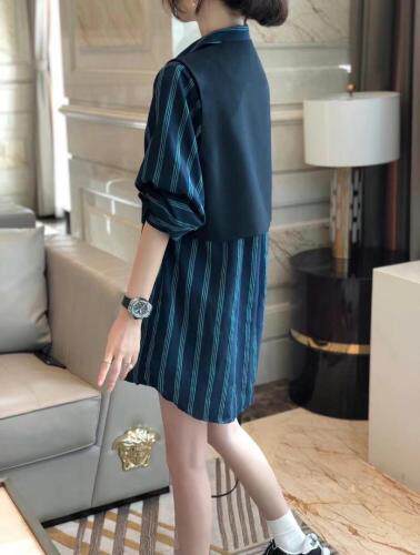 【现货】秋季新款条纹马甲两件套，女装马夹，1+9