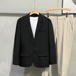 休闲西装男士套装外套雅痞帅气宽松春秋季小西服上衣潮W6772-P55图片