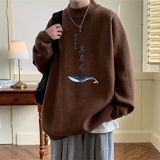 控68半高领毛衣男士大码针织衫男毛线衣男M18261-P45加绒款-P65，男装针织衫/毛衣，电商A040